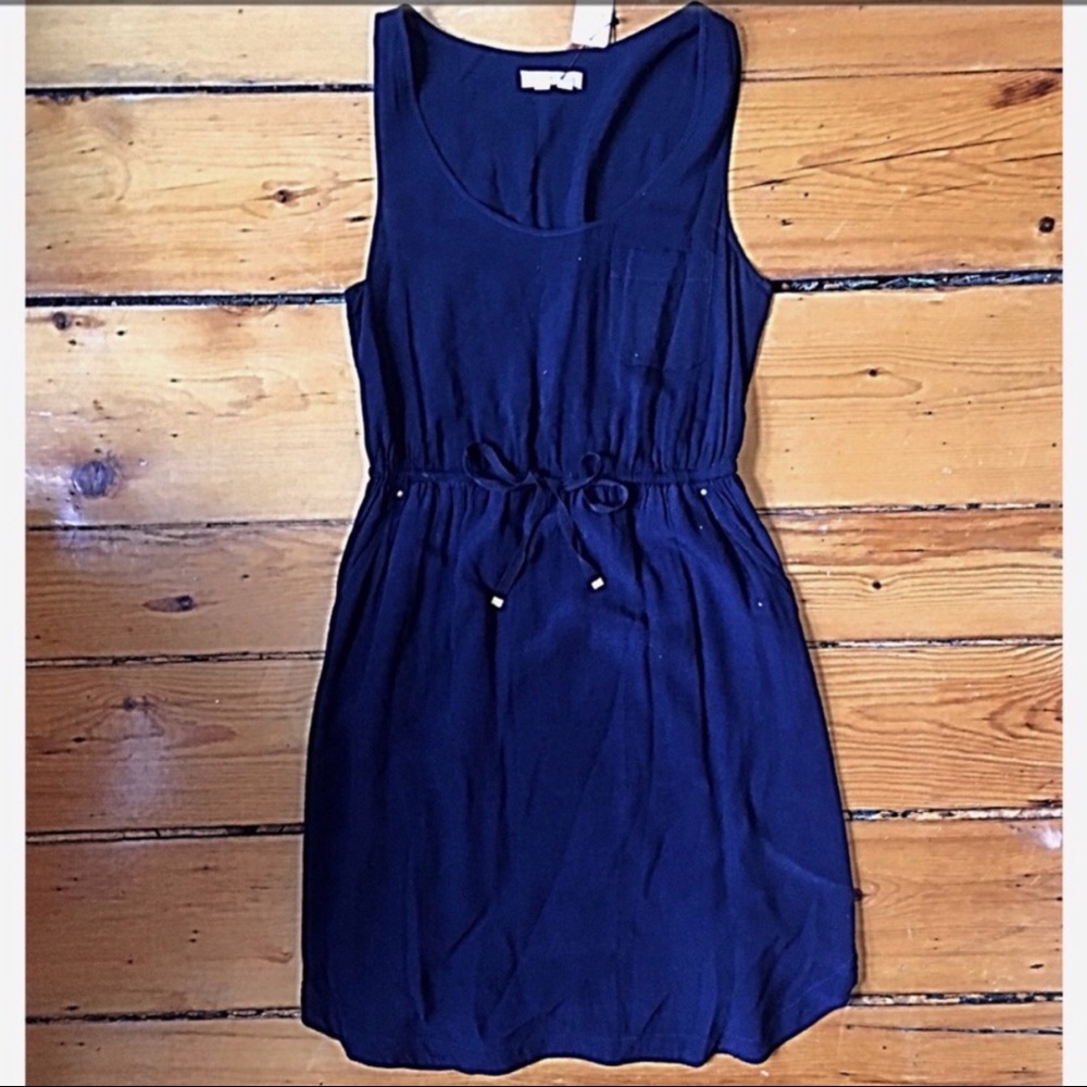 Anthro Edme & Esylte navy drawstring Freya dressXS - Picture 3 of 8
